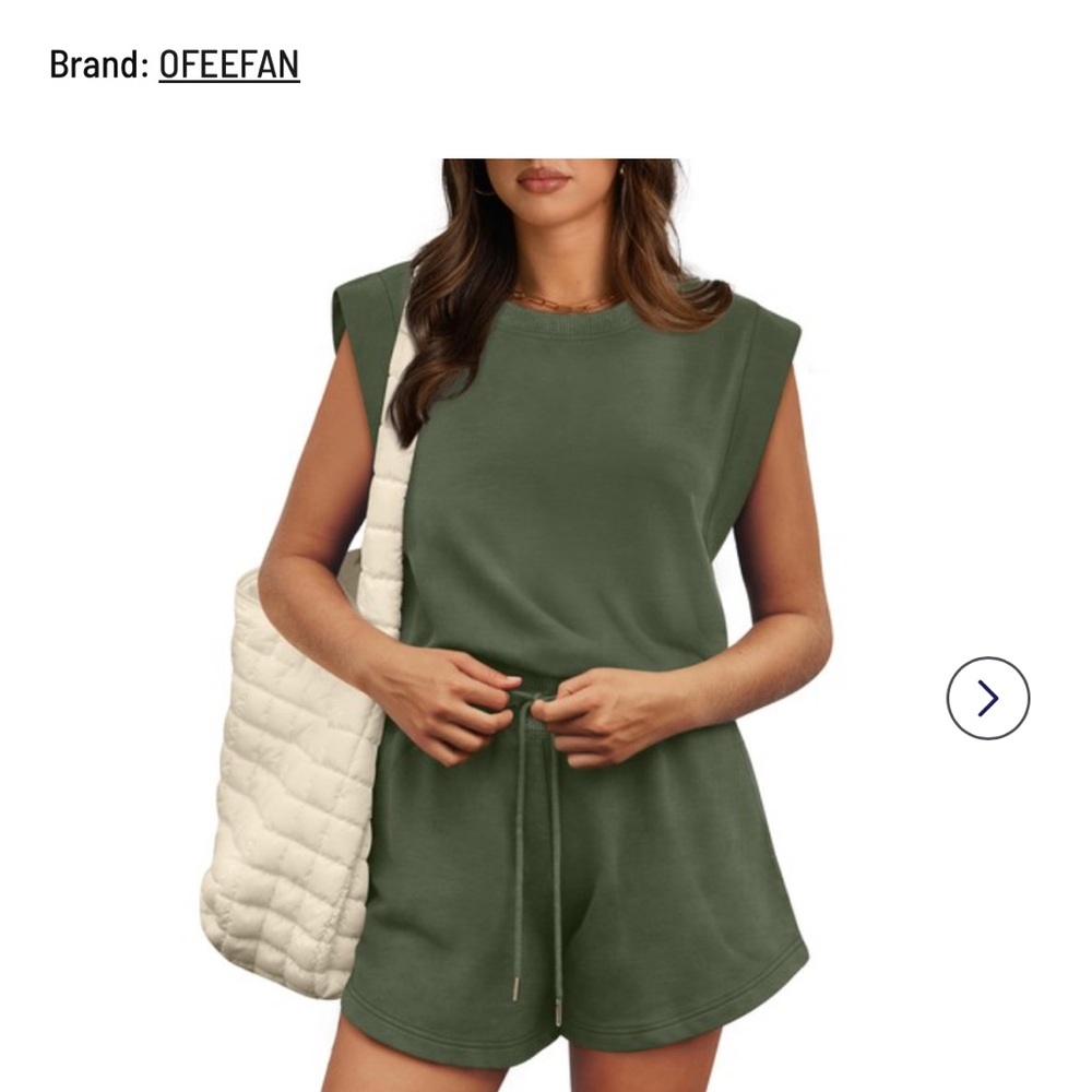 Ofeefan Olive Green Sleeveless Romper